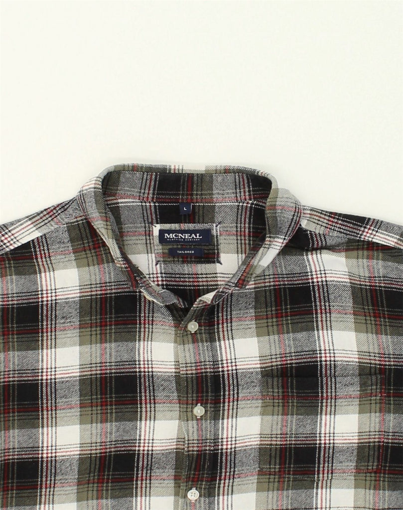 MCNEAL Mens Flannel Shirt Large Multicoloured Plaid Cotton | Vintage McNeal | Thrift | Second-Hand McNeal | Used Clothing | Messina Hembry 