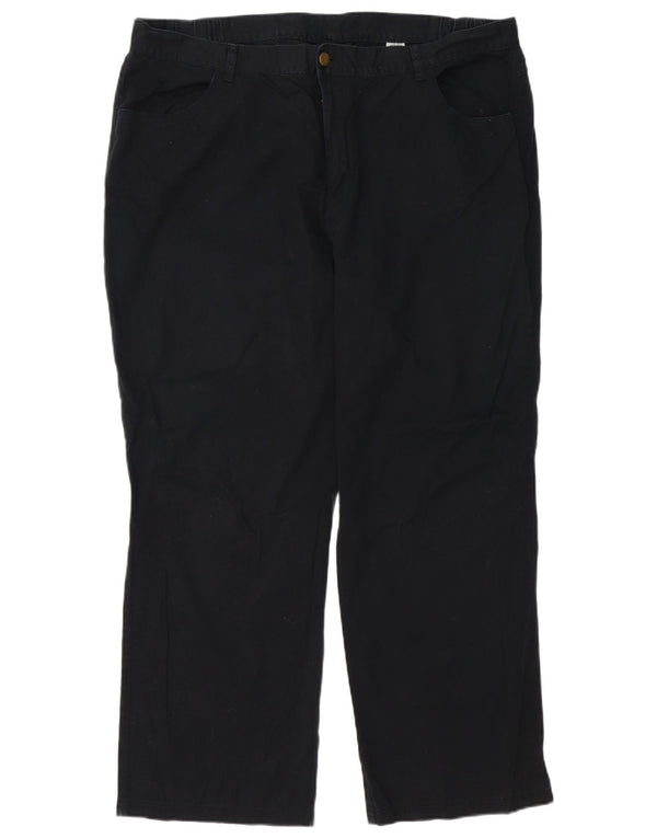 Marks & Spencer Womens Straight Casual Trousers UK 22 3XL W42 L29 Black