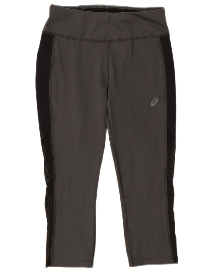 Asics Womens Capri Leggings UK 12 Medium  Grey Colourblock