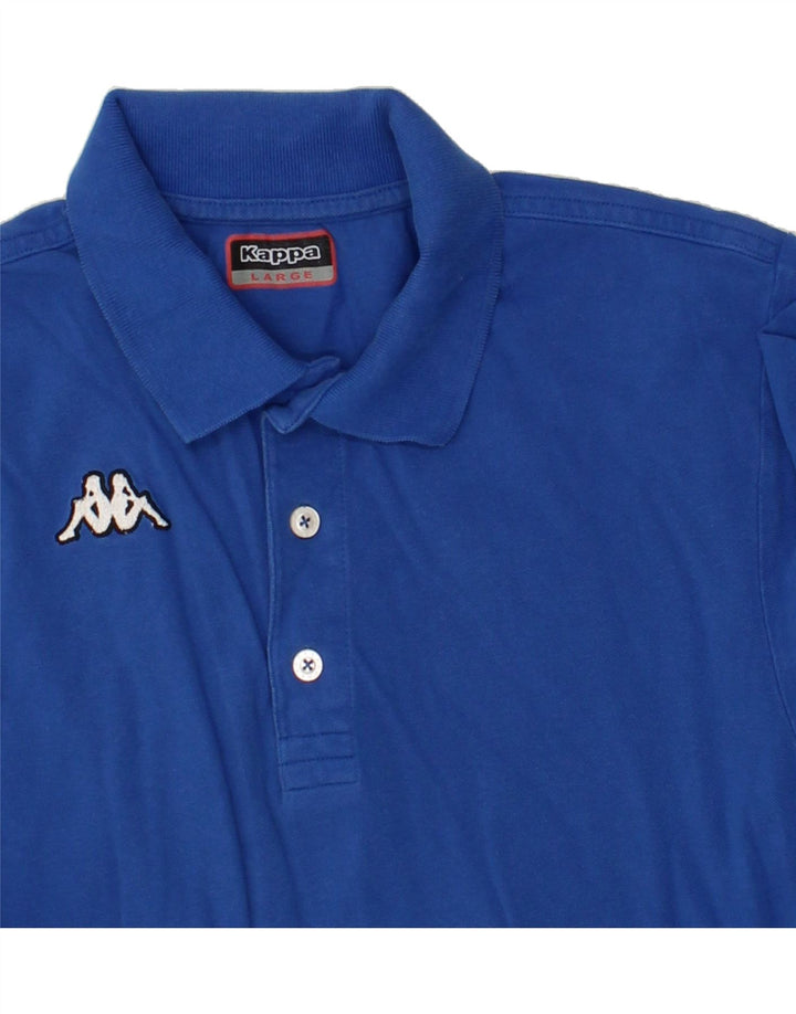 KAPPA Mens Slim Polo Shirt Large Blue Cotton Vintage Kappa and Second-Hand Kappa from Messina Hembry 