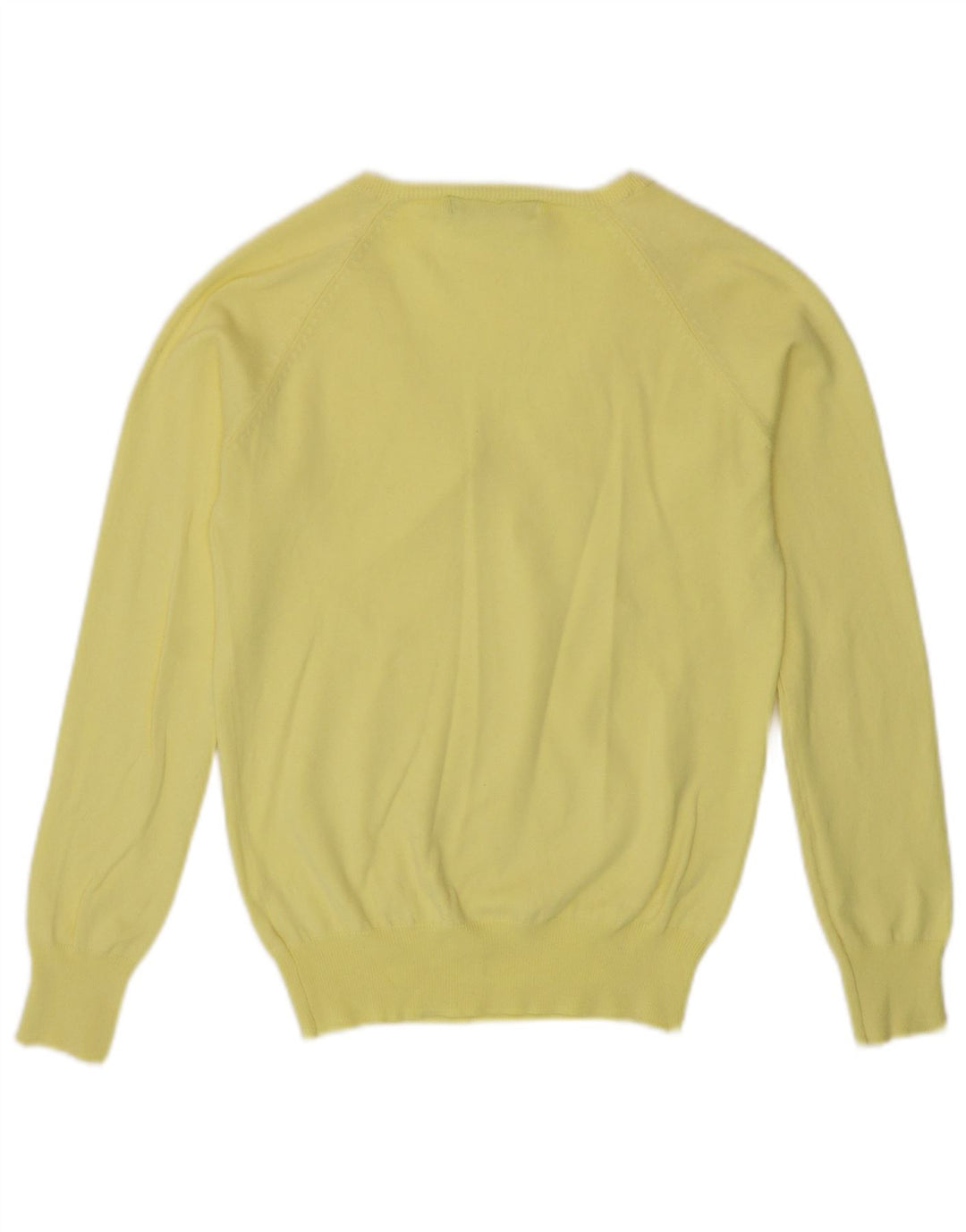 Zara Womens V-Neck Jumper Sweater UK 14 Large Yellow