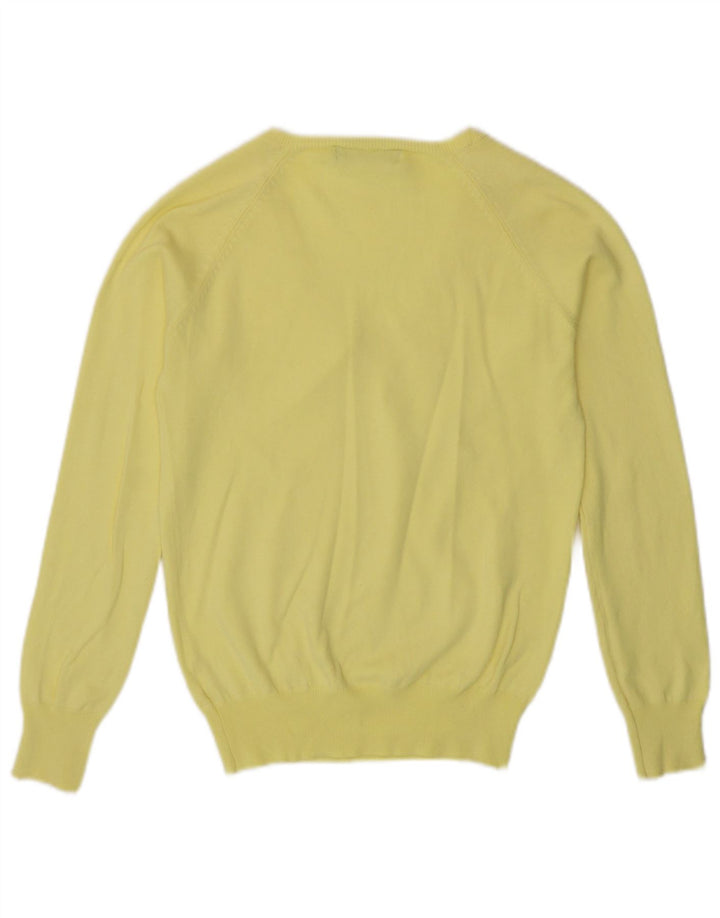 Zara Womens V-Neck Jumper Sweater UK 14 Large Yellow