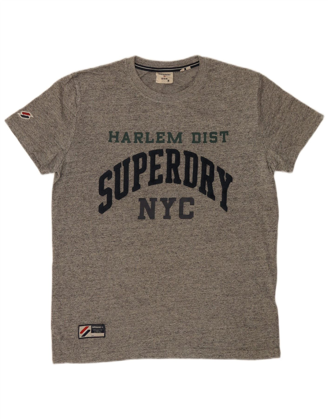 Superdry Mens Graphic T-Shirt Top Medium Grey Flecked Cotton