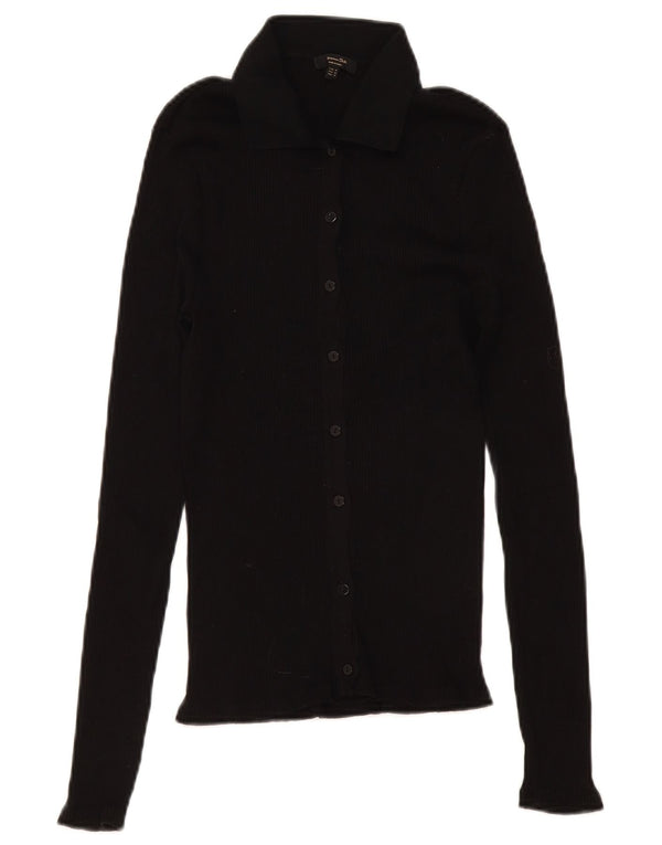 Massimo Dutti Womens Cardigan Top UK 12 Medium Black