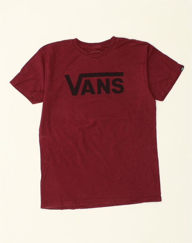 VANS Mens Classic Fit Graphic T-Shirt Top Small Burgundy Cotton | Vintage Vans | Thrift | Second-Hand Vans | Used Clothing | Messina Hembry 