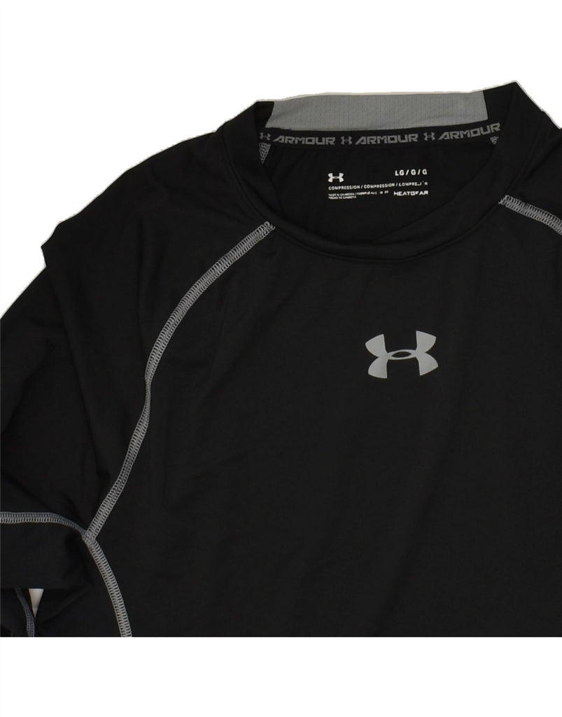 UNDER ARMOUR Womens Heat Gear Top Long Sleeve UK 14 Large Black | Vintage Under Armour | Thrift | Second-Hand Under Armour | Used Clothing | Messina Hembry 