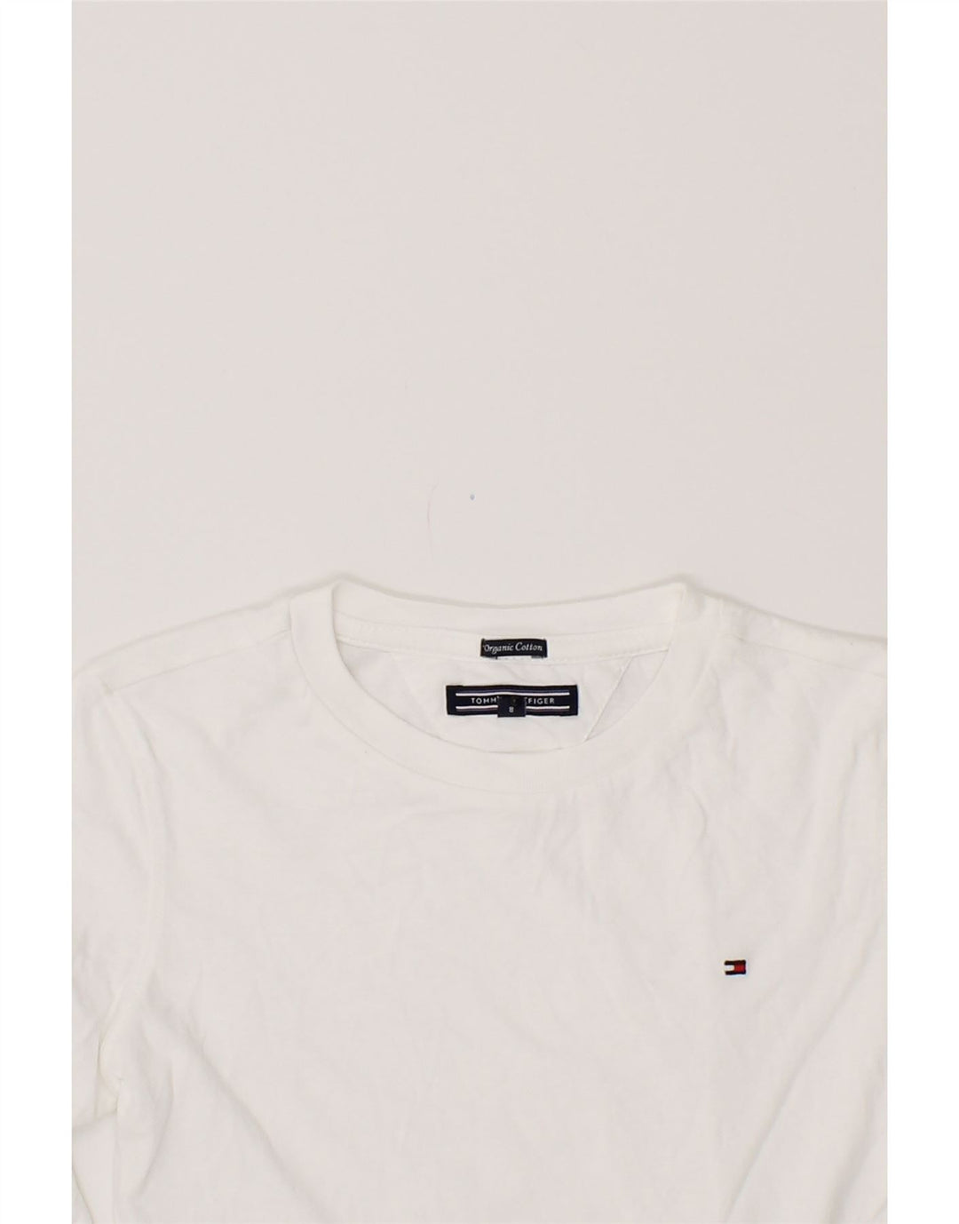 TOMMY HILFIGER Girls Top Long Sleeve 7-8 Years White Cotton Vintage Tommy Hilfiger and Second-Hand Tommy Hilfiger from Messina Hembry 