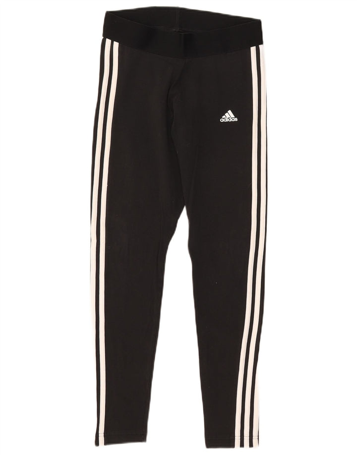 Adidas Womens Regular Fit Leggings UK 8/10 Small  Black Cotton