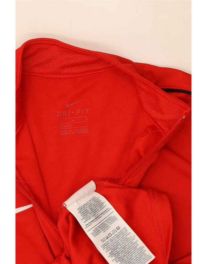 Nike Boys Dri Fit Tracksuit Top Jacket 10-11 Years Medium Red Polyester