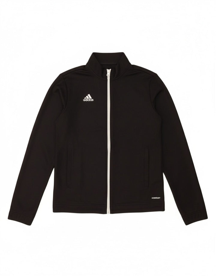 ADIDAS Womens Aeroready Tracksuit Top Jacket UK 8/10 Small Black Polyester