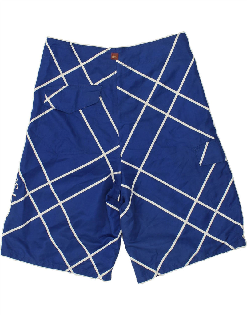 QUIKSILVER Mens Graphic Swimming Shorts W30 Medium Blue Geometric | Vintage Quiksilver | Thrift | Second-Hand Quiksilver | Used Clothing | Messina Hembry 