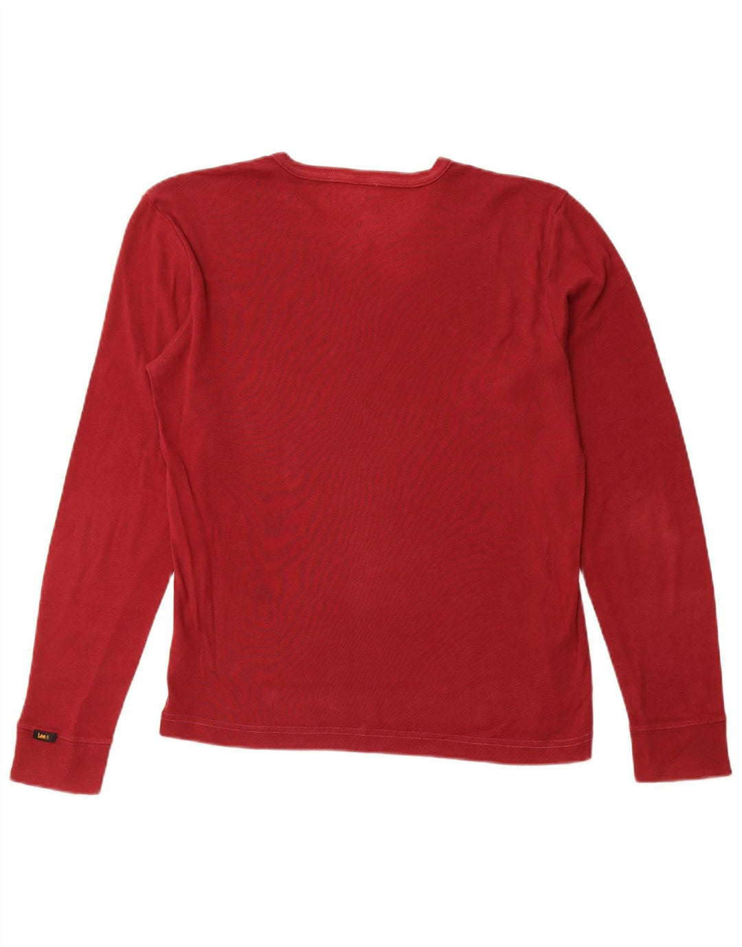LEE Womens Top Long Sleeve UK 16 Large Red Cotton