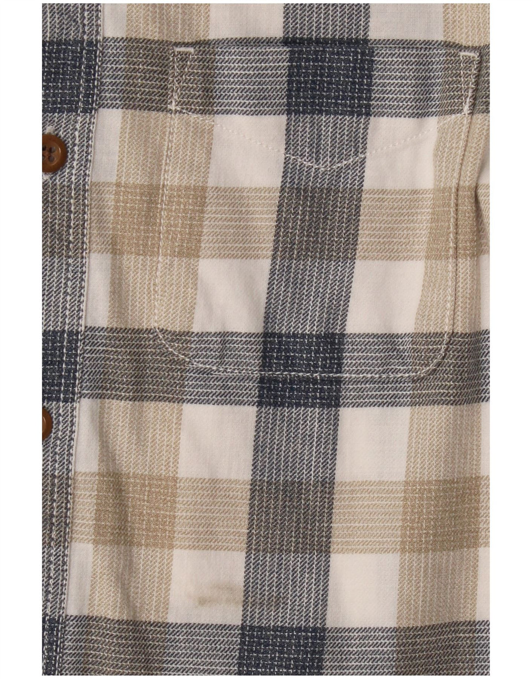 Fat Face Mens Flannel Shirt XS Beige Check Cotton
