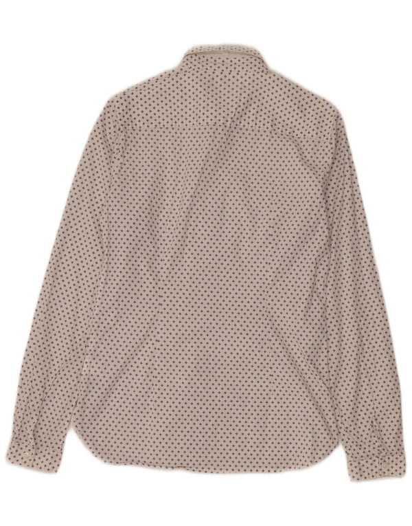 Tommy Hilfiger Womens Fitted Abstract Pattern Shirt US 4 Small White Cotton