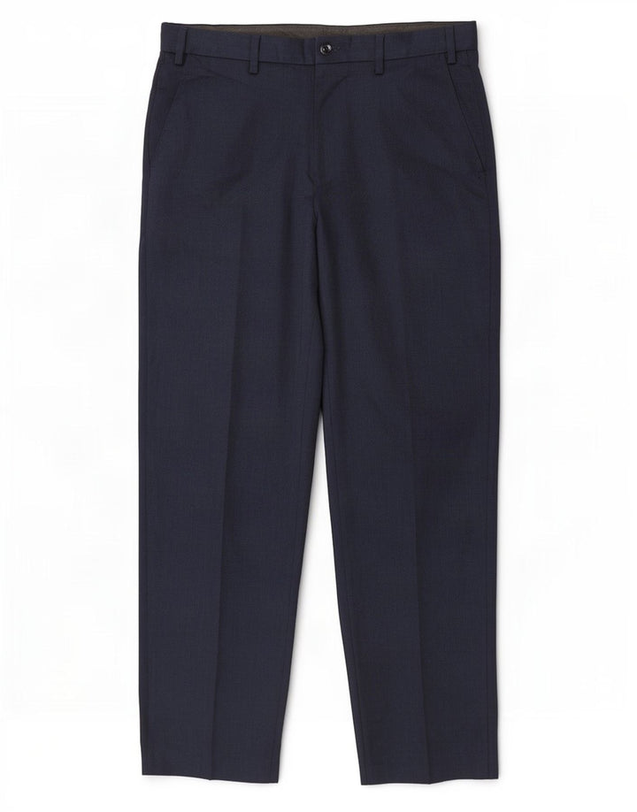 Marks & Spencer Mens Regular Fit Suit Trousers W34 L31 Navy Blue Polyester
