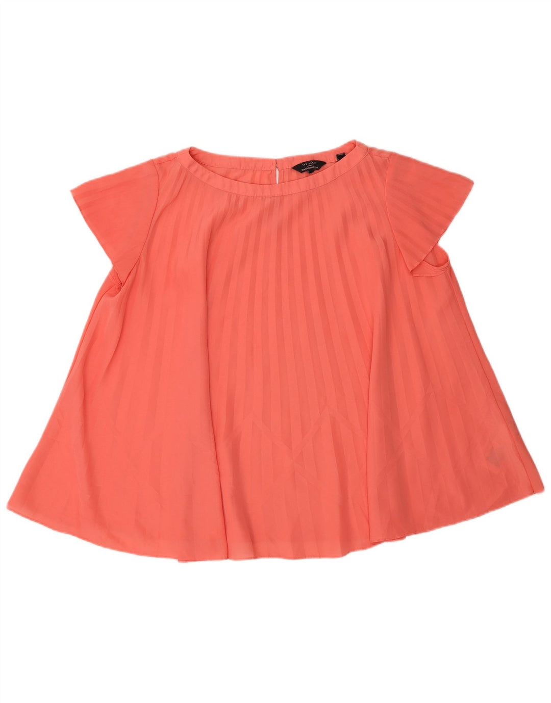 Ted Baker Womens Oversized Blouse Top Size 2 Small Pink Striped Polyester