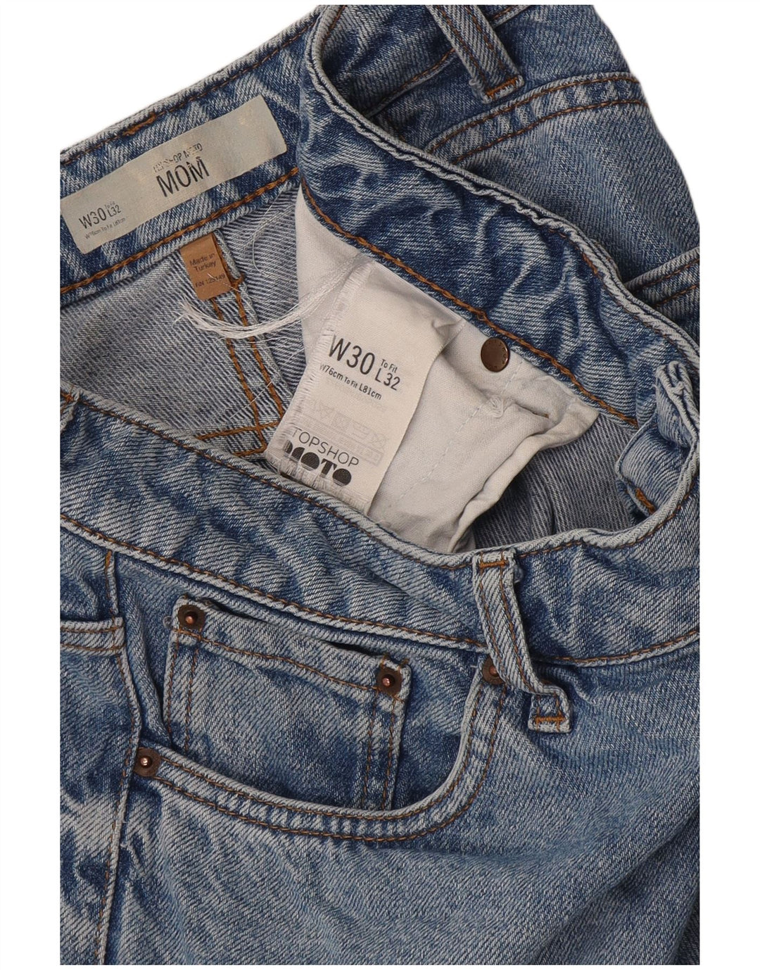 Topshop Womens Tapered Jeans W30 L32 Blue Cotton
