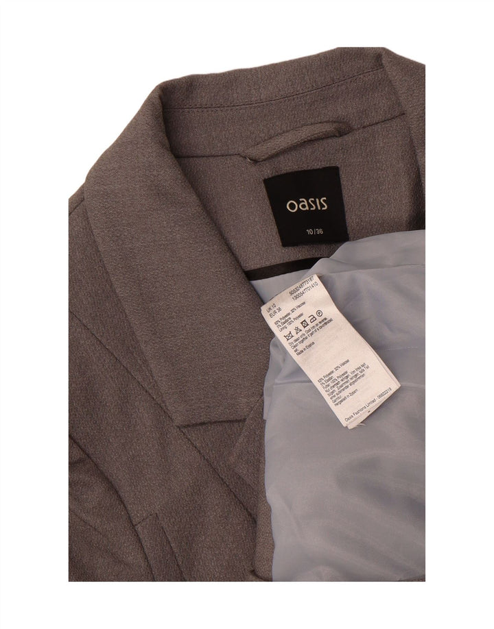 OASIS Womens 1 Button Blazer Jacket UK 10 Small Grey Polyester