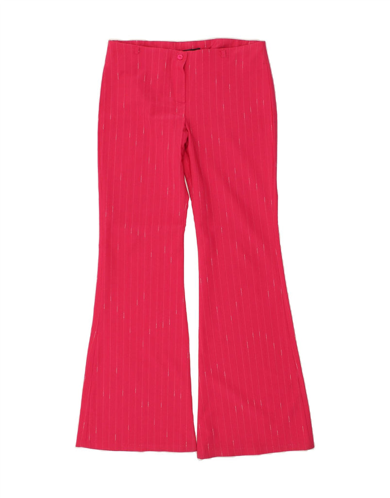 VINTAGE Womens Flare Casual Trousers IT 42 Medium W32 L34 Pink Pinstripe | Vintage Vintage | Thrift | Second-Hand Vintage | Used Clothing | Messina Hembry 