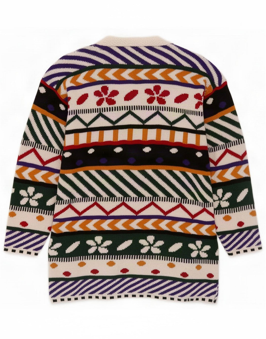 Vintage Womens Abstract Pattern Cardigan Sweater UK 14 Medium Multicoloured
