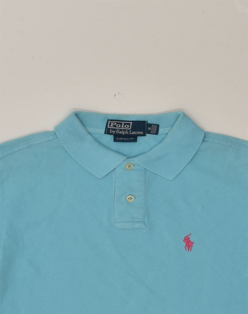 POLO RALPH LAUREN Mens Custom Fit Polo Shirt Small Blue Cotton | Vintage Polo Ralph Lauren | Thrift | Second-Hand Polo Ralph Lauren | Used Clothing | Messina Hembry 