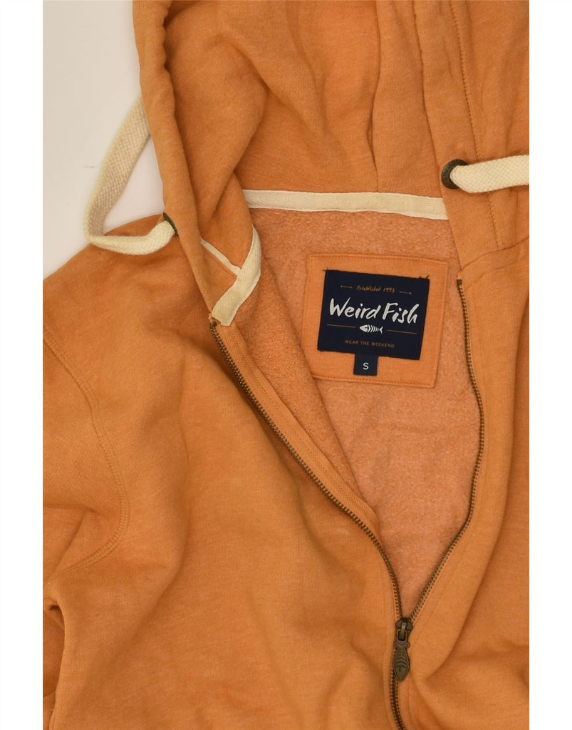 WEIRD FISH Mens Zip Hoodie Sweater Small Orange Cotton | Vintage Weird Fish | Thrift | Second-Hand Weird Fish | Used Clothing | Messina Hembry 