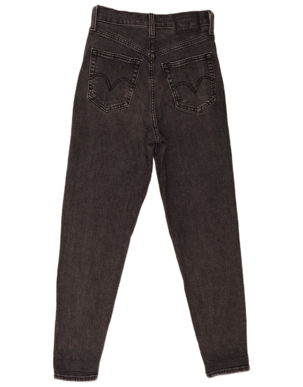 Levi's Womens High Waist Tapered Jeans W24 L27 Grey Cotton