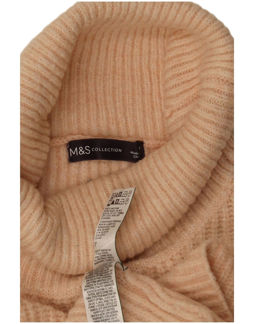 Marks & Spencer Womens Roll Neck Jumper Sweater UK 14 Medium Orange