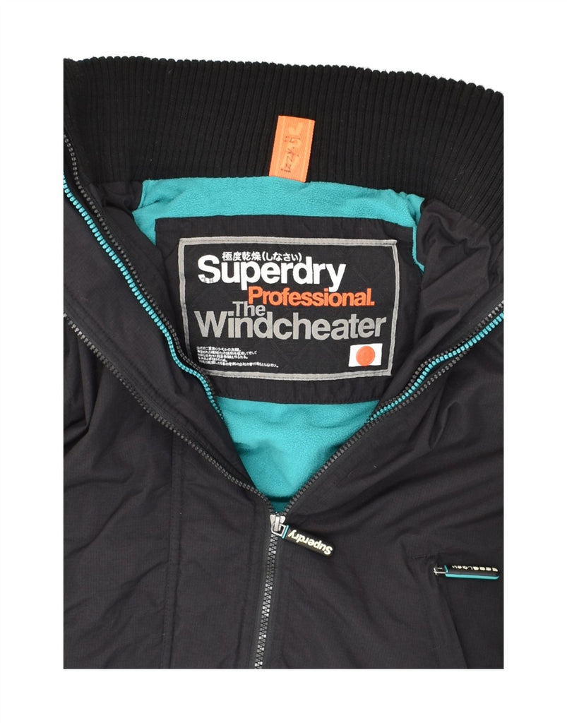 SUPERDRY Womens Hooded Windbreaker Jacket UK 10 Small Navy Blue Nylon | Vintage Superdry | Thrift | Second-Hand Superdry | Used Clothing | Messina Hembry 