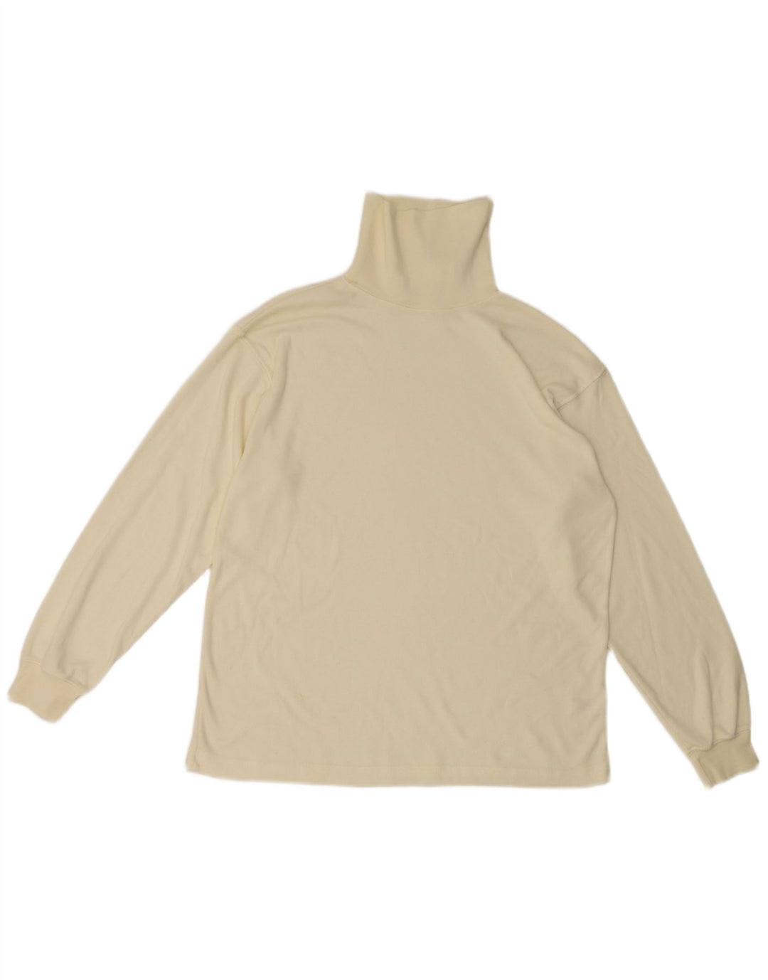 Paramour Mens Roll Neck Top Long Sleeve Large White Polyester