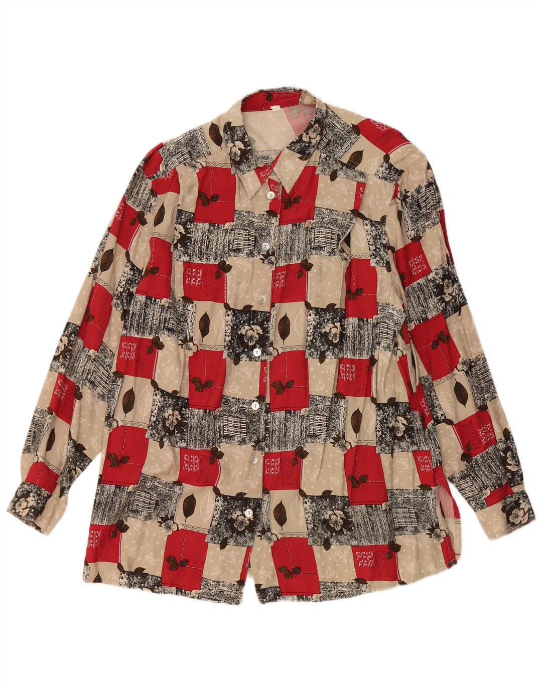 VINTAGE Womens Shirt Blouse UK 20 2XL Multicoloured Floral Viscose