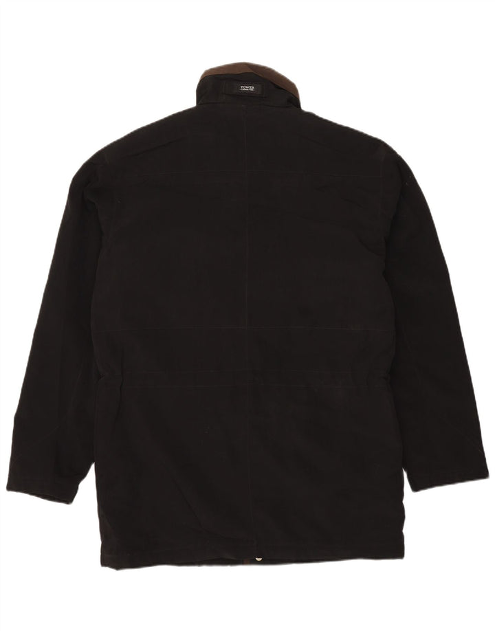 LONDON FOG Mens Utility Jacket UK 38 Medium Black Polyester