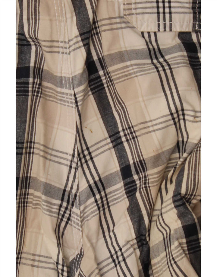 Lee Mens Dungarees Cargo Shorts W42 2XL Beige Check Cotton