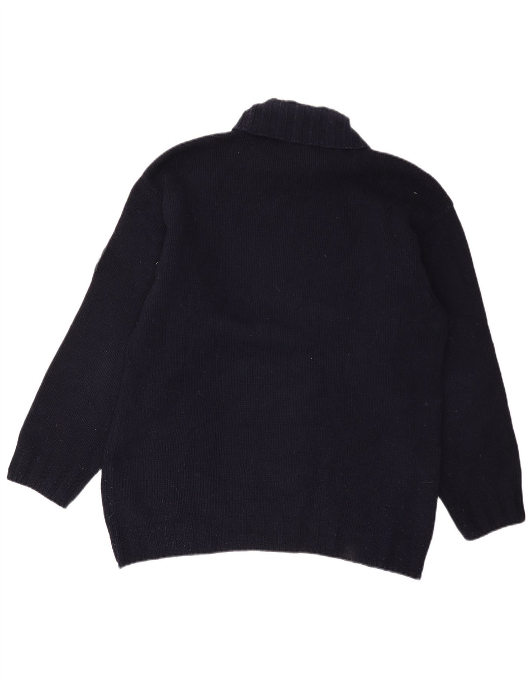 Murphy & Nye Mens Roll Neck Jumper Sweater Large Navy Blue Wool