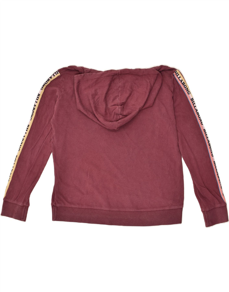 BILLABONG Womens Loose Fit Graphic Hoodie Jumper UK 14 Medium Burgundy | Vintage Billabong | Thrift | Second-Hand Billabong | Used Clothing | Messina Hembry 