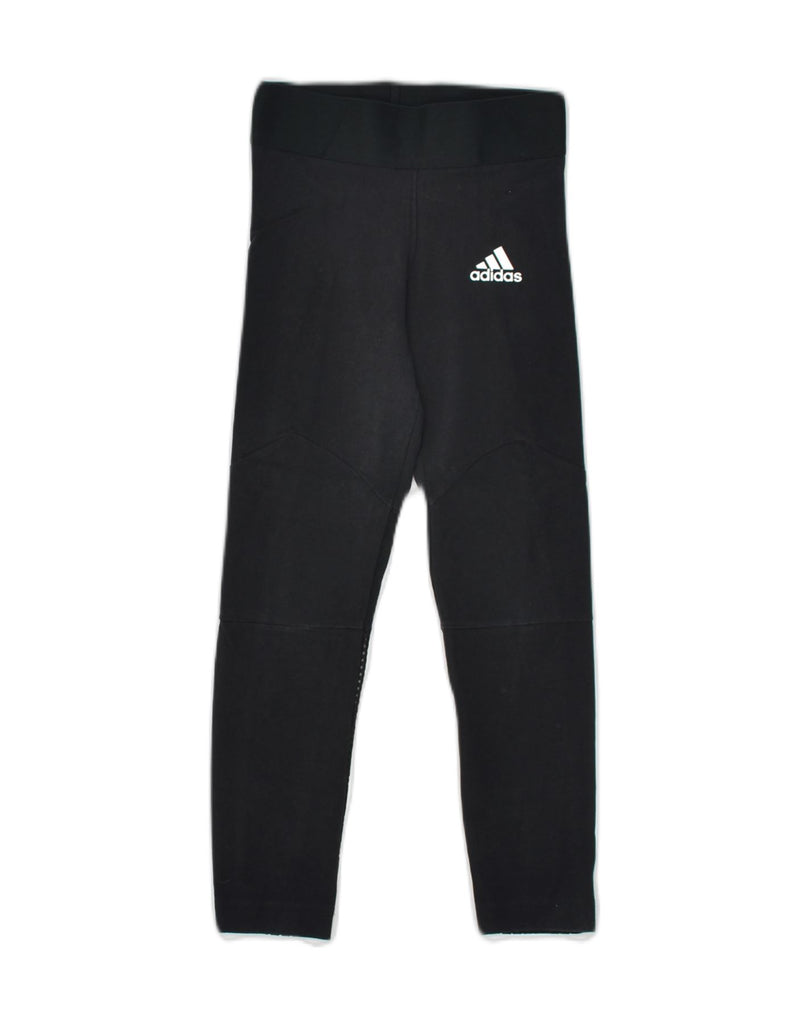 ADIDAS Girls Leggings 7-8 Years Black Cotton | Vintage Adidas | Thrift | Second-Hand Adidas | Used Clothing | Messina Hembry 