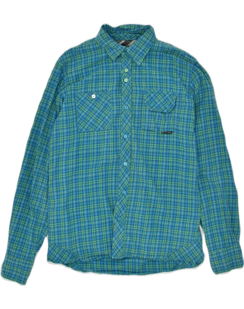 ANIMAL Mens Flannel Shirt Medium Blue Check Cotton | Vintage Animal | Thrift | Second-Hand Animal | Used Clothing | Messina Hembry 