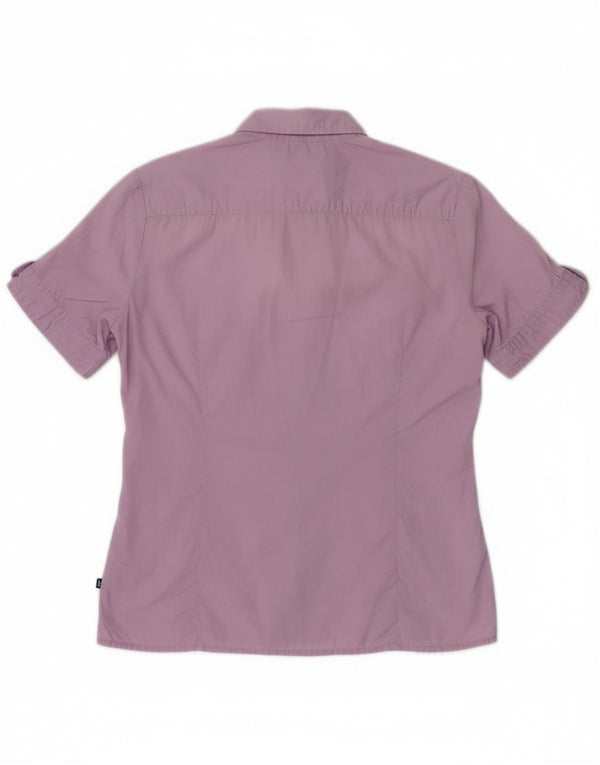 Marina Yachting Womens Short Sleeve Shirt UK 10 Small Purple Cotton