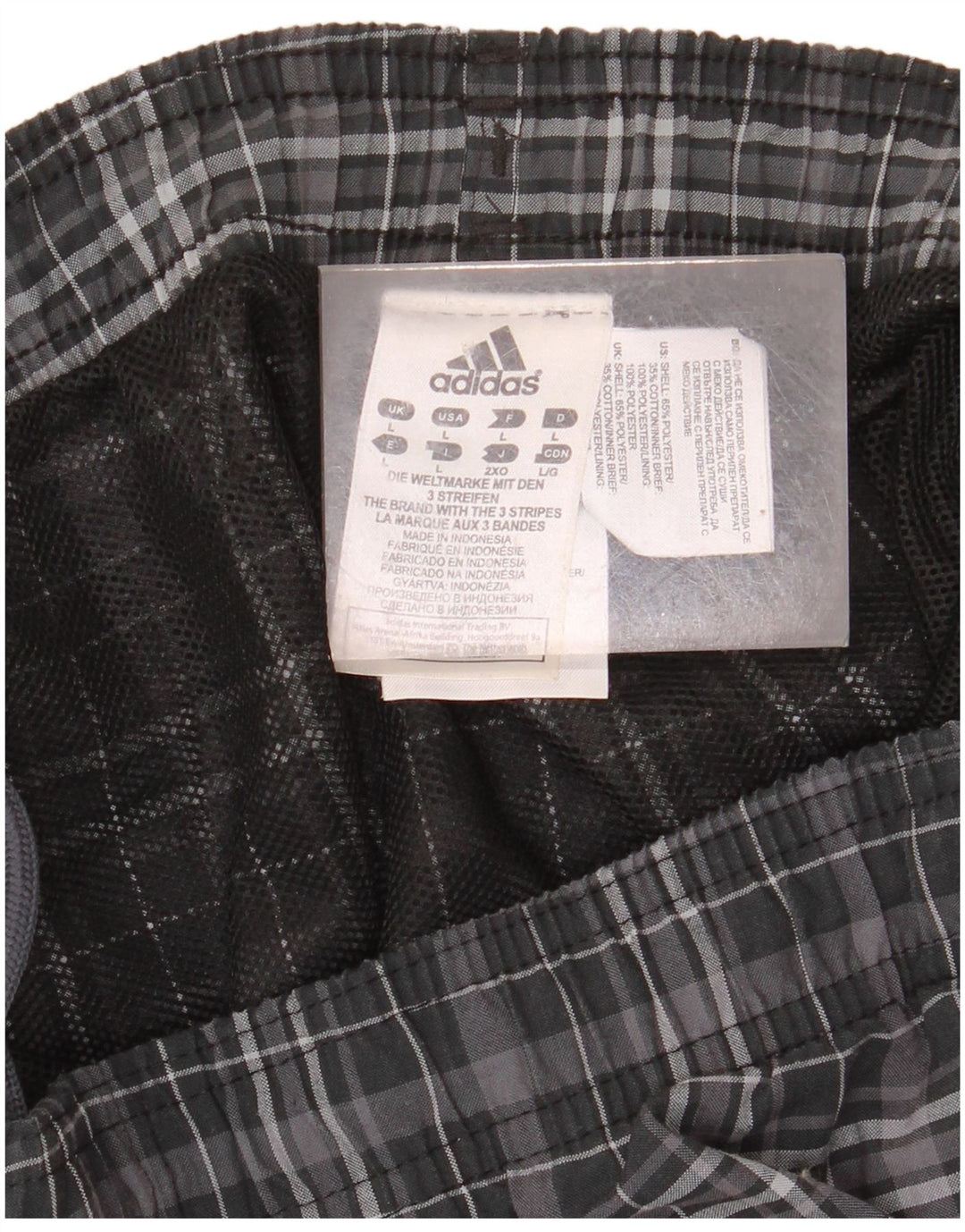 ADIDAS Mens Swimming Shorts Large  Black Check Polyester