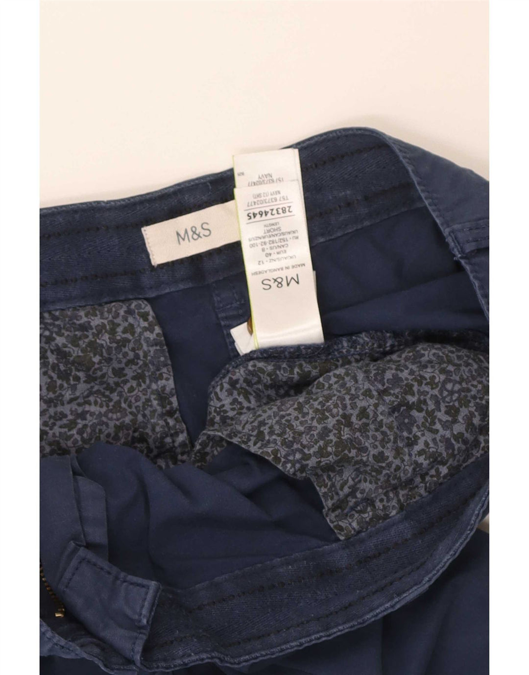 Marks & Spencer Womens Chino Trousers UK 12 Medium W32 L27 Navy Blue