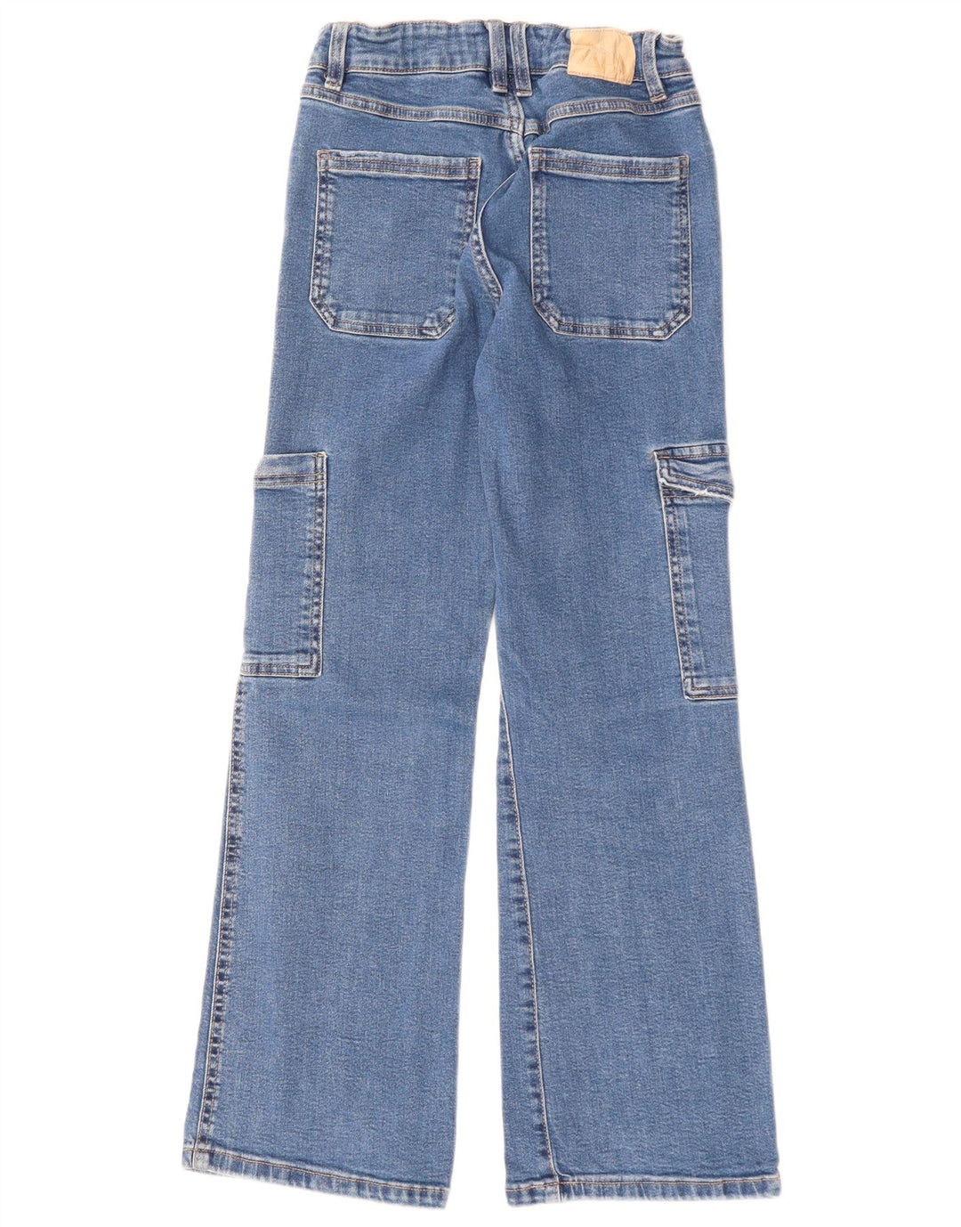 ZARA Boys High Waist Wide Leg Jeans 13-14 Years W26 L28 Blue Cotton