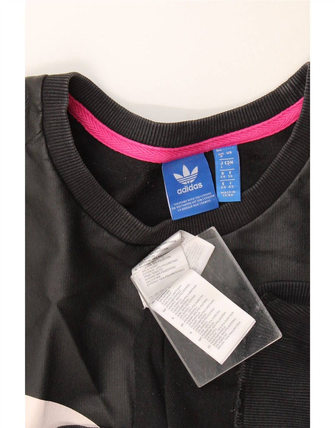 Adidas Womens Graphic Oversized Sweatshirt Jumper UK 8 Small Black