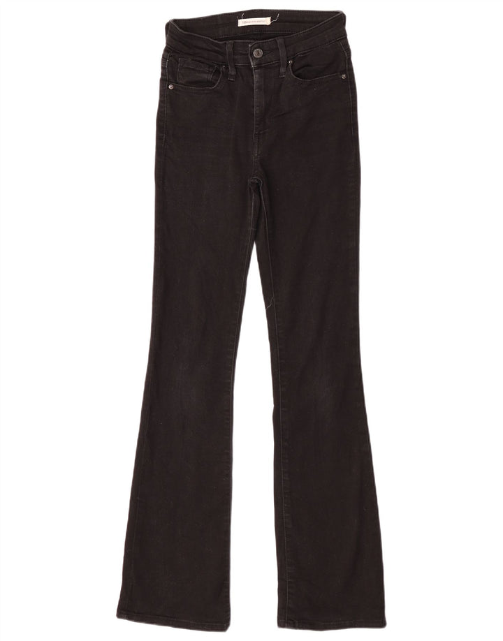 Levi's Womens 725 High Rise Bootcut Jeans W24 L32 Black Cotton