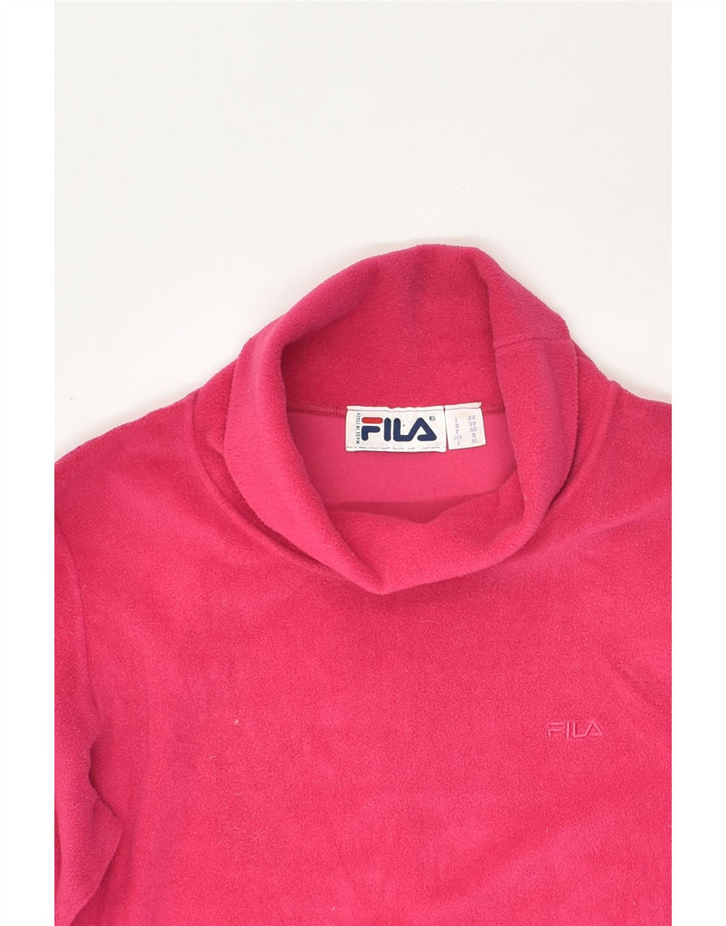 FILA Womens Fleece Bodysuit IT 44 Medium Pink | Vintage Fila | Thrift | Second-Hand Fila | Used Clothing | Messina Hembry 