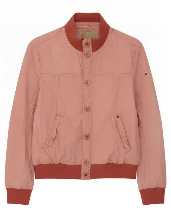 Geospirit Mens Bomber Jacket UK 38 Medium Pink Colourblock