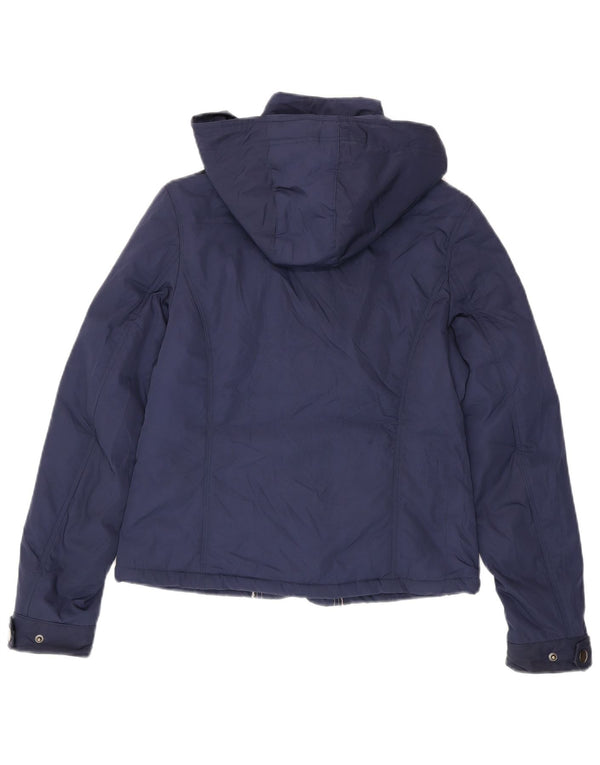 Tommy Hilfiger Womens Hooded Utility Jacket UK 12 Medium Navy Blue