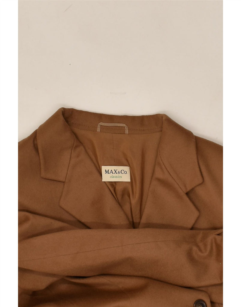 MAX & CO. Womens Classic 2 Button Blazer Jacket UK 16 Large  Brown Acetate | Vintage Max & Co. | Thrift | Second-Hand Max & Co. | Used Clothing | Messina Hembry 