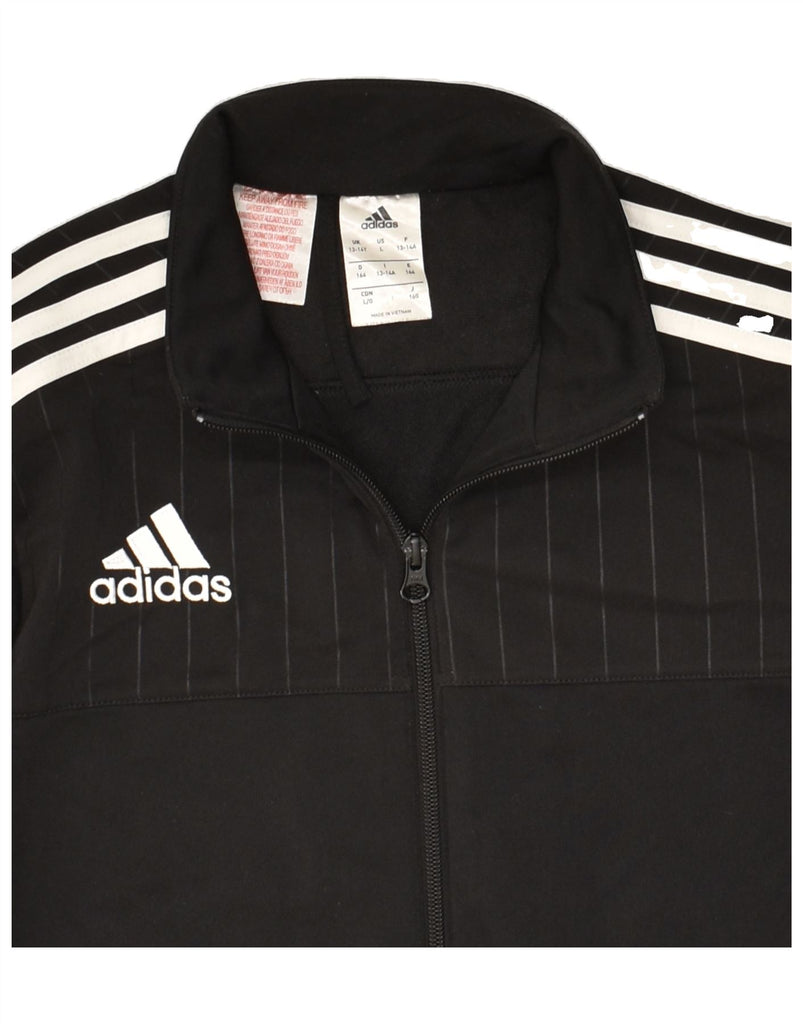 ADIDAS Boys Tracksuit Top Jacket 13-14 Years Black Polyester | Vintage Adidas | Thrift | Second-Hand Adidas | Used Clothing | Messina Hembry 