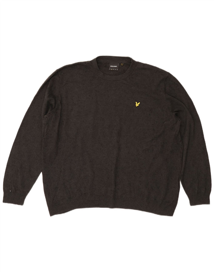 Lyle & Scott Mens Crew Neck Jumper Sweater 2XL Grey Cotton