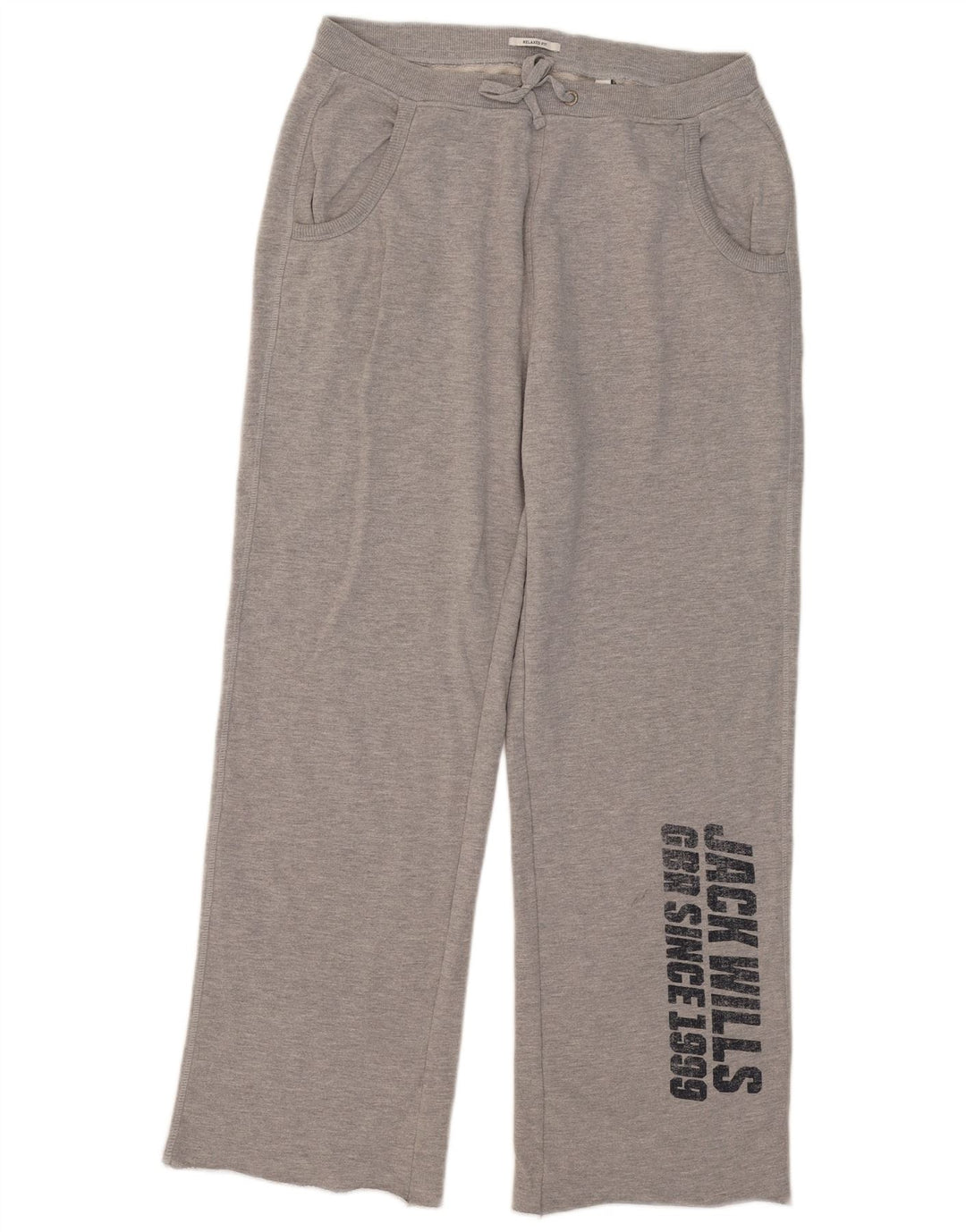 Jack Wills Womens Graphic Tracksuit Trousers UK 14 Medium Grey Flecked